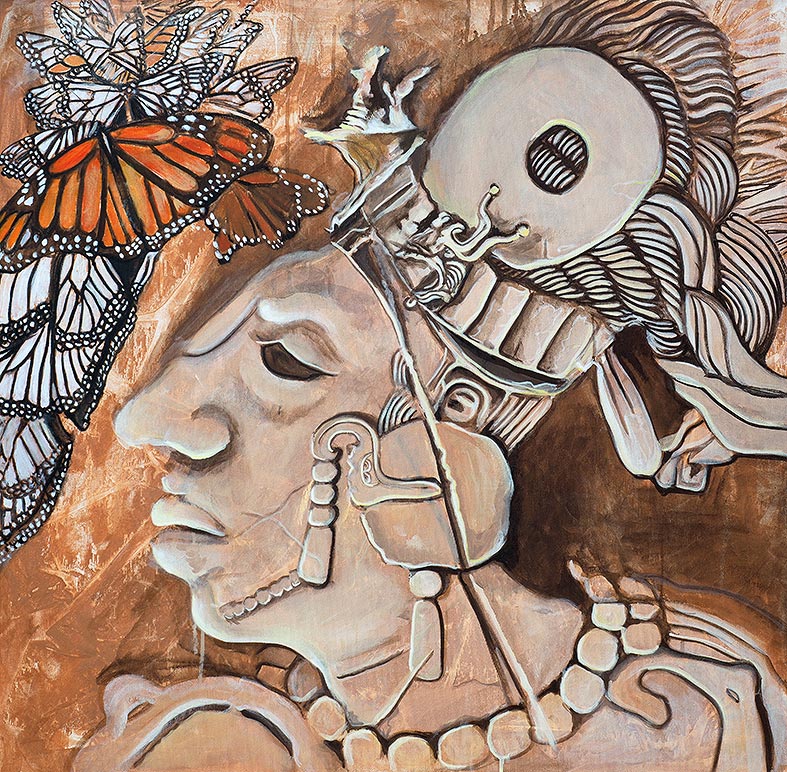 Pönk - Porträt Malerei Azteke