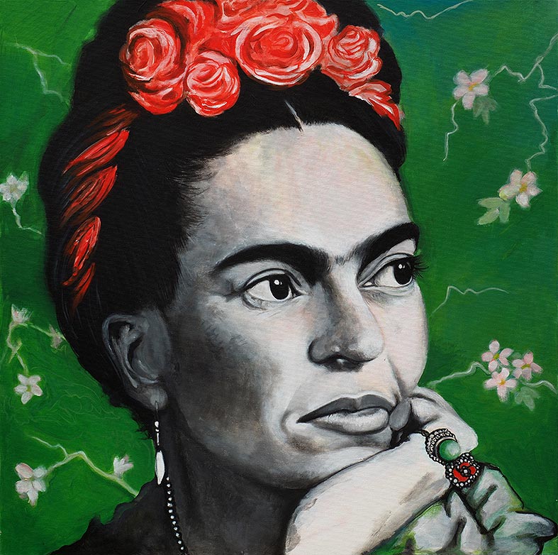 Black - Porträt Malerei Frida Kahlo