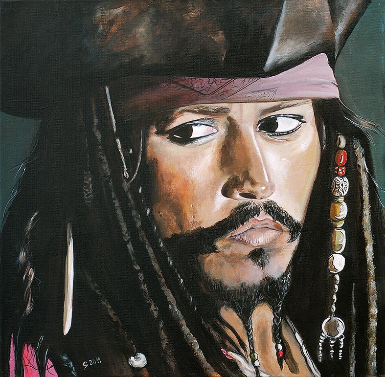 Movie - Porträt Malerei Captain Jack Sparrow - Fluch der Karibik
