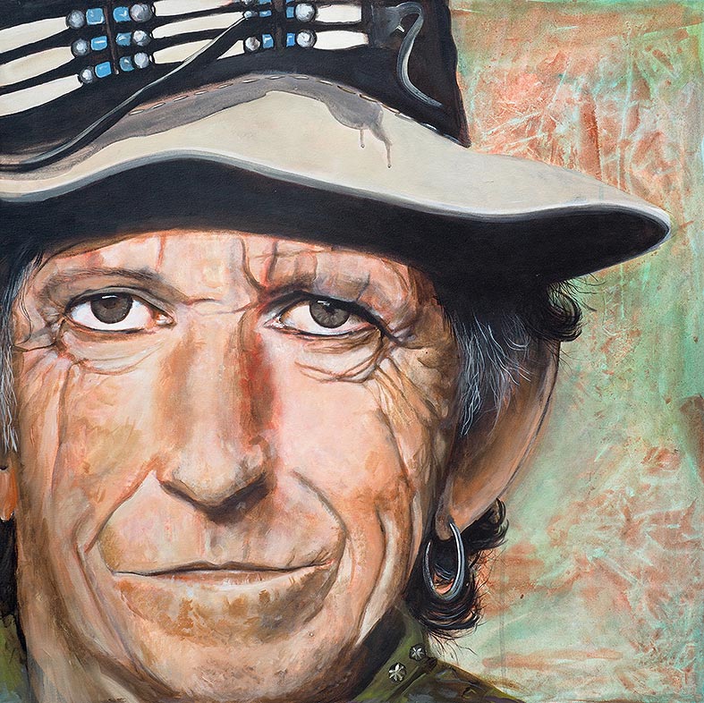 Music - Porträt Malerei Keith Richards