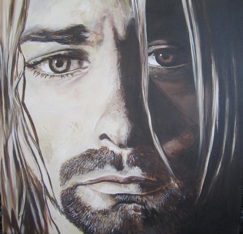 Music - Porträt Malerei Kurt Cobain - Teen spirit