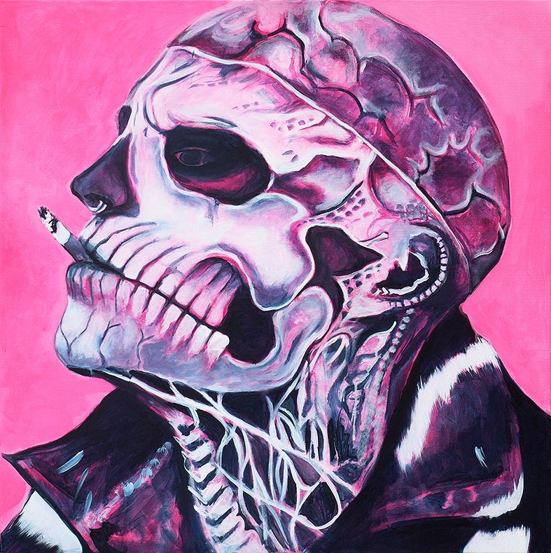 Pink - Porträt Malerei Zombie boy